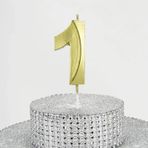 Parti Vitrini 1 Rakamlı 6.5 cm Gold Altın Mum