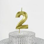Parti Vitrini 2 Rakamlı 6.5 cm Gold Altın Mum