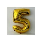 PARTİ VİTRİNİ 5 Rakamlı 16 İnç Gold Renk Folyo Balon 36 CM (Altın)