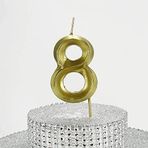Parti Vitrini 6.5 cm 8 Rakamlı Altın Mum
