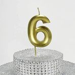 Parti Vitrini 6 Rakamlı 6.5 cm Gold Altın Mum