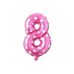 PARTİ VİTRİNİ 8 Rakamlı 16 İnç Pembe Kalpli Folyo Balon 36 CM (Pembe)