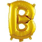 PARTİ VİTRİNİ B Harfi 16 İnç Gold Renk Folyo Balon 36 CM (Altın)