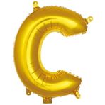 PARTİ VİTRİNİ C Harfi 16 İnç Gold Renk Folyo Balon 36 CM (Altın)