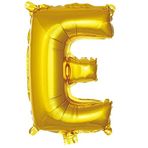 PARTİ VİTRİNİ E Harfi 16 İnç Gold Renk Folyo Balon 36 CM (Altın)