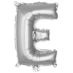 PARTİ VİTRİNİ E Harfi 16 İnç Gümüş Renk Folyo Balon 36 CM (Gümüş)