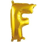 PARTİ VİTRİNİ F Harfi 16 İnç Gold Renk Folyo Balon 36 CM (Altın)