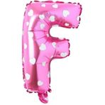 PARTİ VİTRİNİ F Harfi 16 İnç Pembe Kalpli Renk Folyo Balon 36 CM (Pembe)