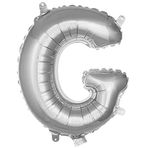 PARTİ VİTRİNİ G Harfi 16 İnç Gümüş Renk Folyo Balon 36 CM (Gümüş)