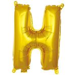 PARTİ VİTRİNİ H Harfi 16 İnç Gold Renk Folyo Balon 36 CM (Altın)