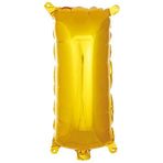 PARTİ VİTRİNİ I Harfi 16 İnç Gold Renk Folyo Balon 36 CM (Altın)