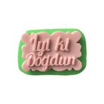 PARTİ VİTRİNİ İyiki Doğdun Yazılı Silikon Mum Kalıbı 7,5x5x1 cm (yeşil)