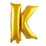 PARTİ VİTRİNİ K Harfi 16 İnç Gold Renk Folyo Balon 36 CM (Altın)