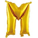 PARTİ VİTRİNİ M Harfi 16 İnç Gold Renk Folyo Balon 36 CM (Altın)