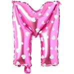 PARTİ VİTRİNİ M Harfi 16 İnç Pembe Kalpli Renk Folyo Balon 36 CM (Pembe)