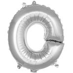 PARTİ VİTRİNİ O Harfi 16 İnç Gümüş Renk Folyo Balon 36 CM (Gümüş)