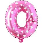 PARTİ VİTRİNİ O Harfi 16 İnç Pembe Kalpli Renk Folyo Balon 36 CM (Pembe)