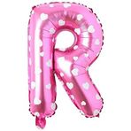PARTİ VİTRİNİ R Harfi 16 İnç Pembe Kalpli Renk Folyo Balon 36 CM (Pembe)