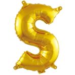 PARTİ VİTRİNİ S Harfi 16 İnç Gold Renk Folyo Balon 36 CM (Altın)
