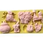 PARTİ VİTRİNİ Saksı Sehpa Sepet Figürlü Silikon Kalip 5x4x1 cm