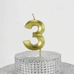 Parti Vitrini Üç Rakamlı 6.5 cm Gold Altın Mum