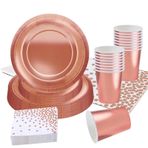 Parti yemek takımı, kağıt tabak bardak, peçete, masa örtüsü, çocuk doğum günü çatal bıçak takımı ... (pembe altın)