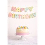 Parti Zamanı Pastel Renkli Karton Happy Birthday Banner Doğum Günü Süsleri Parti Süsleme