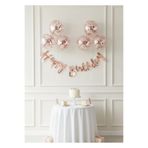 Parti Zamanı Rose Gold Konfetili Şeffaf Balon Rose Gold Happy Bırthday Kaligrafi Yazı