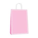 Partici Pembe Makaron Büküm Saplı Kağıt Çanta 25X31CM 25AD. - Çok Renkli