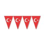 Partici Türk Bayrağı Üçgen Bayrak Flama - Çok Renkli