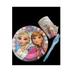 partideyince Elsa Frozen Anna Elza Elsa Frozen Temalı Tabak Bardak Çatal Set 8 Kişilik