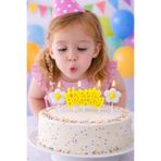 Partifabrik Papatya Temalı Sarı Happy Birthday Mum Seti 4 Parça