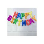Partifabrik Rengarenk Karnaval Renkler Happy Birthday Folyo Balon 40 cm harf yüksekliği