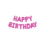 Partihane Happy Birthday Yazılı Pembe Folyo Balon