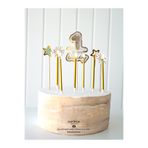 partince 1 Yaş Parti Malzemeleri Pasta Süsü Cake Topper ve Metalik Gold Mum Doğum Günü Pasta Süsleme Seti