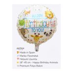 partince Happy Birthday Yazılı Sevimli Hayvanlar Tema Folyo Balon