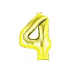 Partioutlet 4 Rakam Folyo Balon, Gold Renk, 35 cm, Parti Malzemeleri