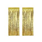 PartiVar Gold Püsküllü Işıltılı Arka Fon Kapı Perdesi 90X240 Cm