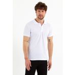 PARTİZAN Erkek Polo Yakalı Slim Fit Dar Kesim Beyaz Pamuk Tişort