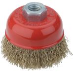 Partner PT02027 65 mm Sarı Dalgalı Telli M14 Vidalı Çanak Fırça