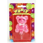 Party Ayıcık Şeklinde Pasta Mumu Pembe