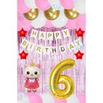 Party City 6 Yaş Kız Çocuğu Doğum Günü Seti – Hello Kitty Temalı Balon ve Arka Plan Dekoru