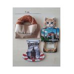 Party Country İstanbul Hatırası Dekoratif Simit Magnet (Çap 8 cm), Cay Bardağı Magnet (Boy: 8 cm En: 8,5 cm), Kedi Resimli Magnet Açacak (Boy:10 cm En: 5 cm)