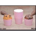 Party Express Cupcake Kalıbı & Kek Kapsülü & Muffin Kek Kalıbı & 25 Adet - Pembe Kek Kalıbı