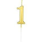Party Fantasy 1 Yaş Gold Rakam Mum Altın Renk Doğum Günü Pasta Mumu Yaş Mumu 12 cm