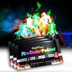Party Flames Ateş Rengi Değiştirme Paketleri (10'lu Paket) - Ateş Çukuru, Kamp Ateşi, Şenlik Ateşi, Dış Mekan Şömineleri - Sihirli Renkli Kozmik Alev Tozu - Çocuklar ve Yetişkinler için Mükemmel