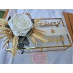 Party Housee Organizasyon Söz Nişan Gold Çikolata Kutusu 14X24CM