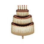 party mix Pasta Şekilli Folyo Balon Doğum Günü Uçan Balon, Retro Naturel Doğum Günü Süsü, happy birthday balon,