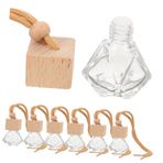 PartyKindom 10 Parça 10 adet 10 ml şeffaf kare kapaklı parfüm şişeleri araba parfüm şişesi kolye boş şişe seti 10 adet araba kokusu şişesi boş şişe kolye difüzör şişesi parfüm alt şişeleri