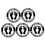 PartyKindom 5 Yaprak Okul Çıkartmaları Güvenlik Zemin Çıkartması Sosyal Mesafe Zemin Stickerı Yuvarlak Çıkartmalar Mesafeyi Korumak Çıkartmaları Işareti Kendinden Yapışkanlı Etiket Güvenli